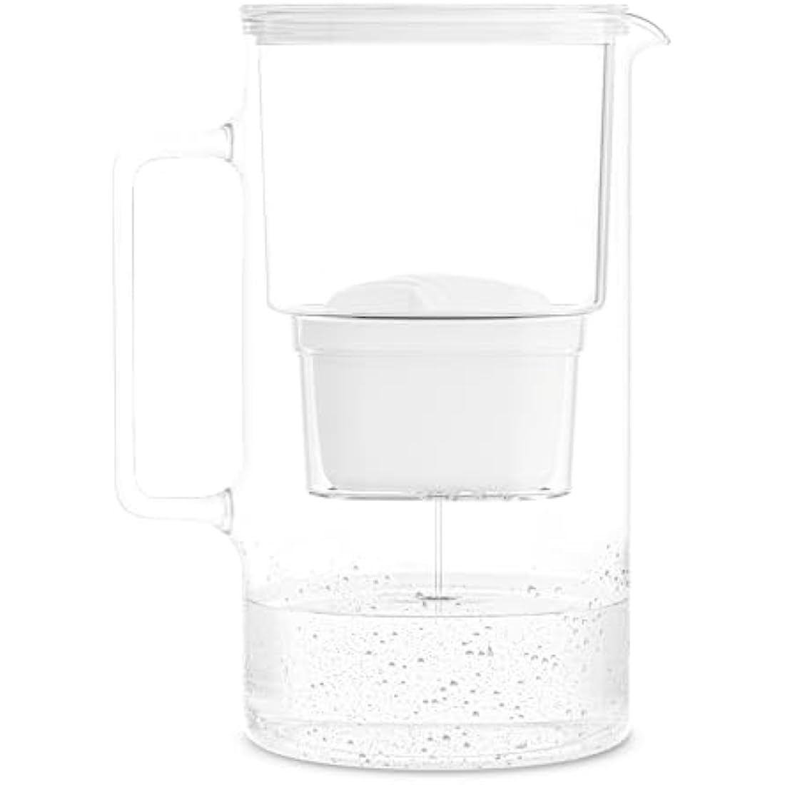 Wessper Glass Water Filter Jug + 1 Water Filter Cartridge | Replacement for Dafi Unimax Aquaphor A5 BRITA Maxtra+ PHILIPS AWP212/10 filter | 3 Litre | White