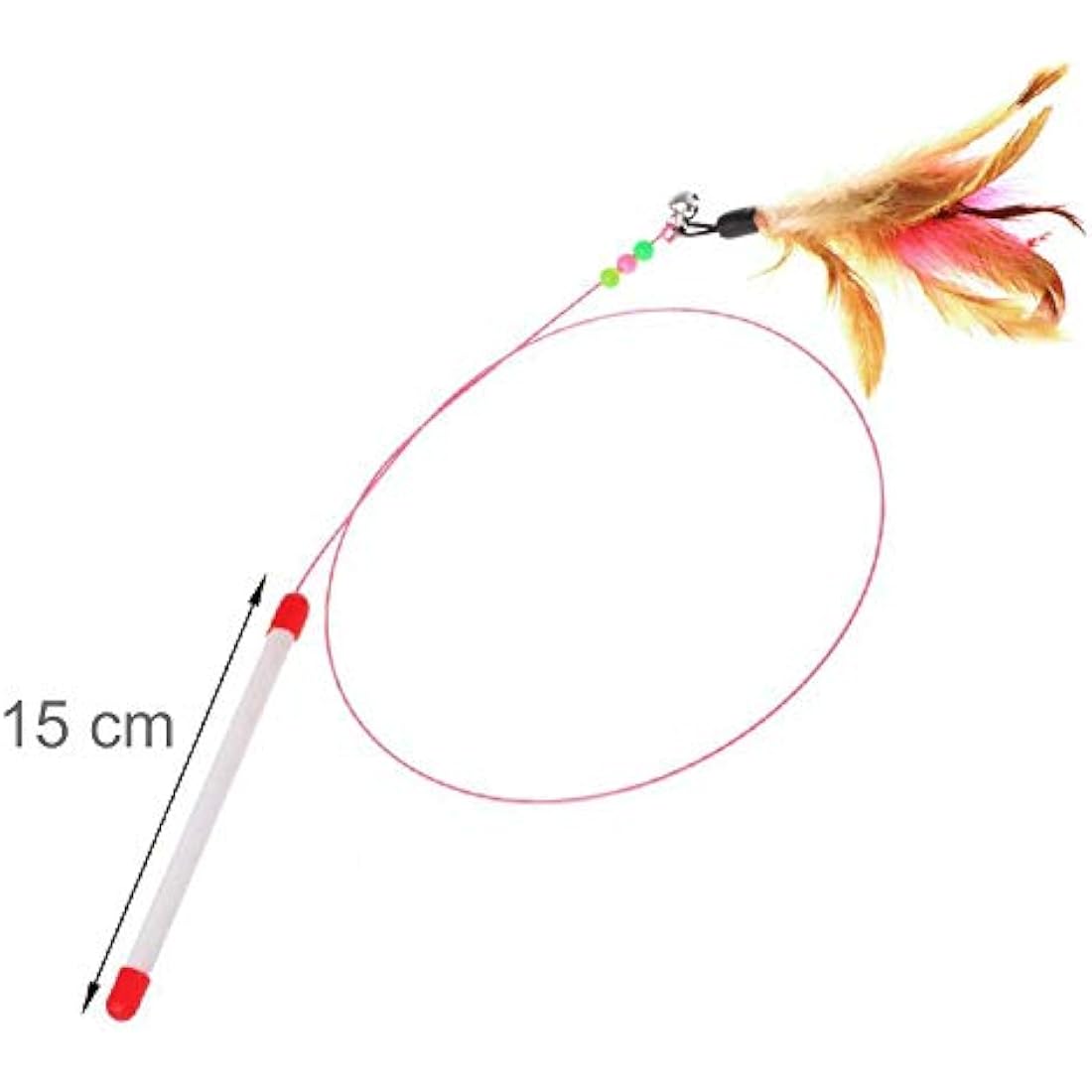 SLSON Feather Teaser Cat Toy, Interactive Cat Catcher and Exerciser Wand for Cats and Kitten Playing, with Feather, Bell and Flexible Wire