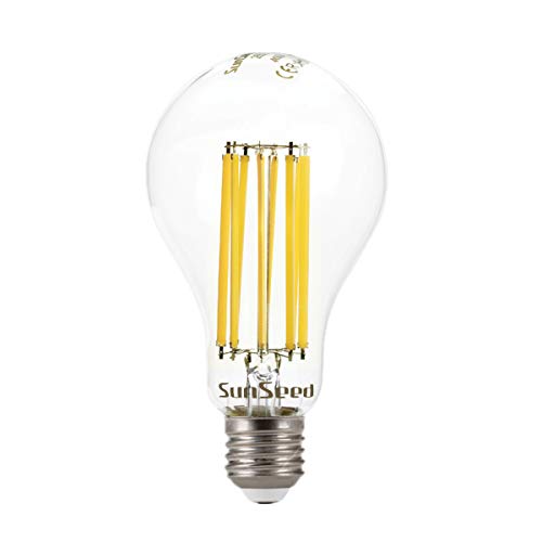 SUNSEED 10 X E27 18W (Equivalent to 162W) Sapphire Filament LED GLS Light Bulb A75 Neutral White 4000K
