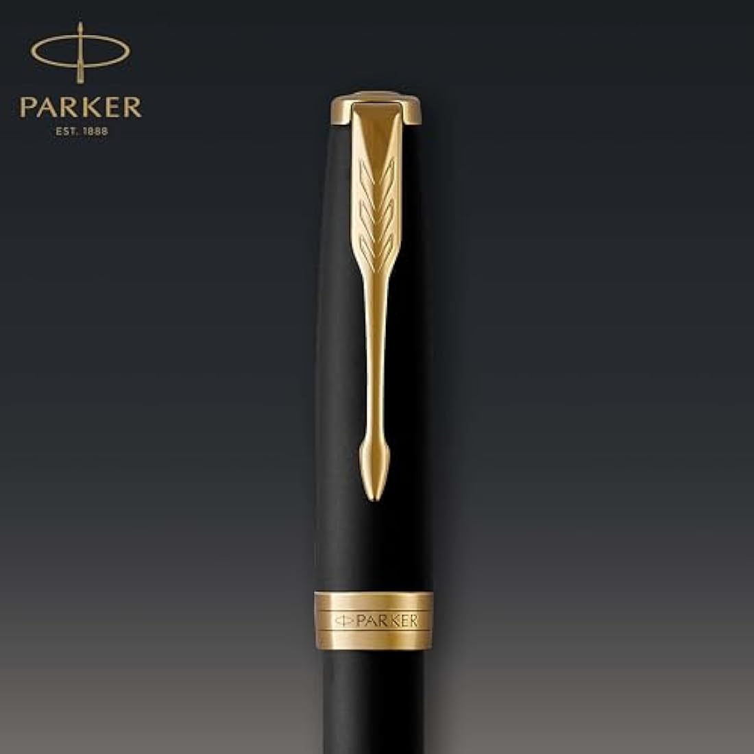 Parker Sonnet Fountain Pen | Matte Black Lacquer with Gold Trim | Fine Nib | Gift Box