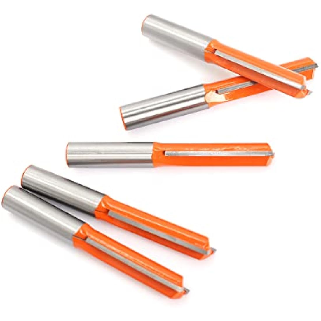 Sinoprotools 5pcs Straight Router Bits, 1/2" Shank Tungsten Carbide Router Cutter, 2" Cutting Depth Kitchen Fitters Router Bit Set for Woodworking(5 Bits)