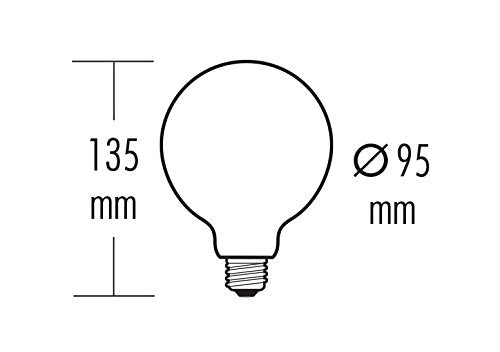 greenandco E27 G95 LED Vintage Filament Bulb 5W Replaces 35W 400lm 2000K Extra Warm White 360 230V, no Flicker, not dimmable, 4-Pack