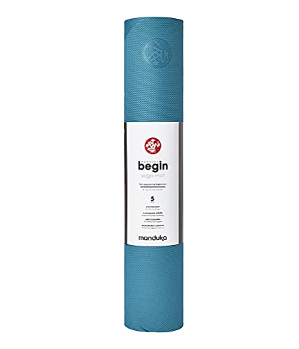 Manduka Begin Unisex Yoga and Pilates Mat, Bondi Blue, 68 Inches