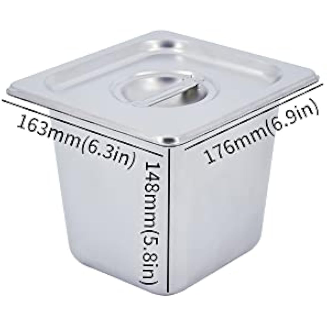 Commercial Food Warmer Stainless Steel Bain Marie Buffet Warmer 1500W, Temperature Range 30-85 °C, GN 1/6 Containers -150mm x6 Pans with Lids, Drain Tap