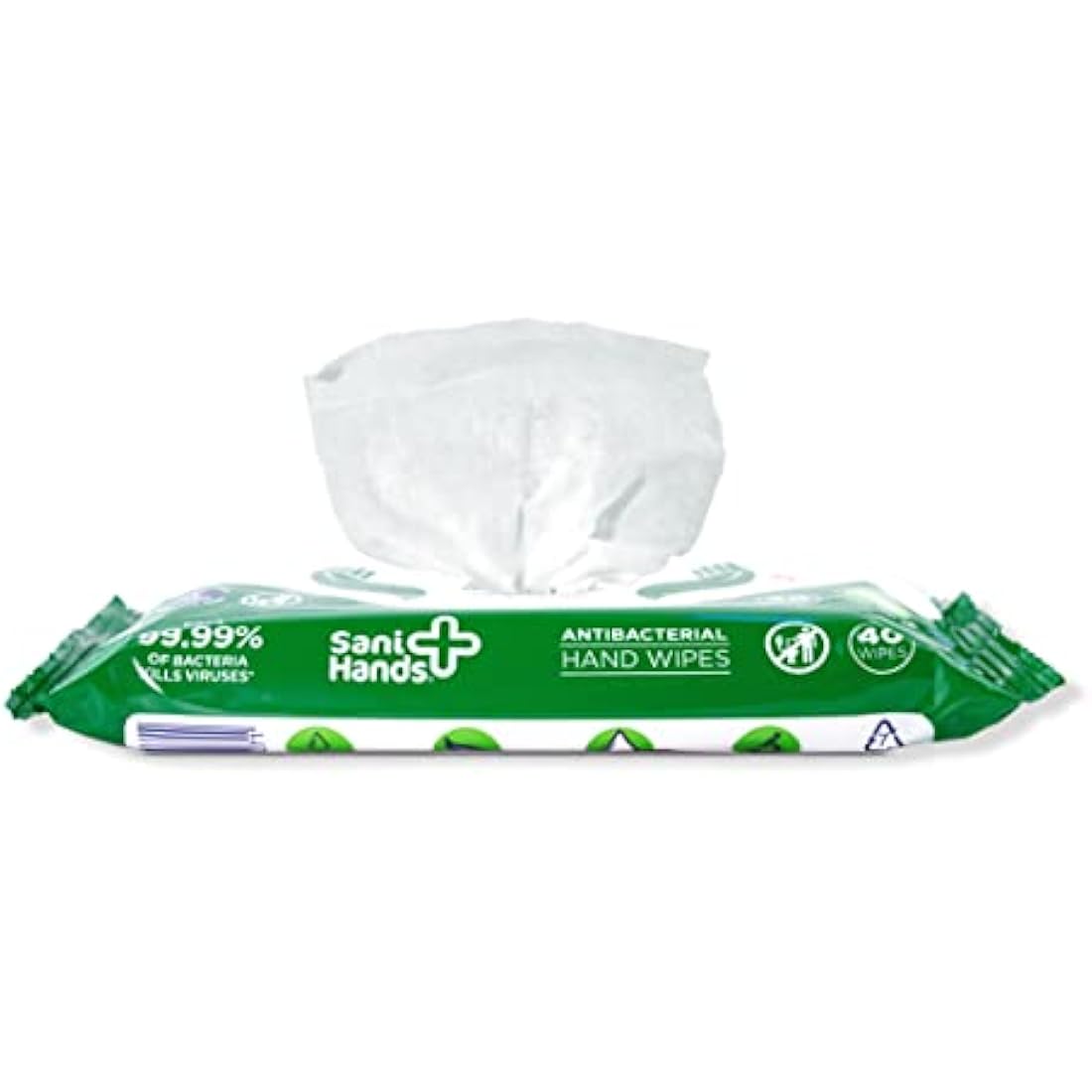 Sani Hands - Anti-bacterial Hand Wipes - Dermatologically Tested, Non-Sticky Biodegradable Wet Wipes - 12x40 Wipes (480 Wipes)