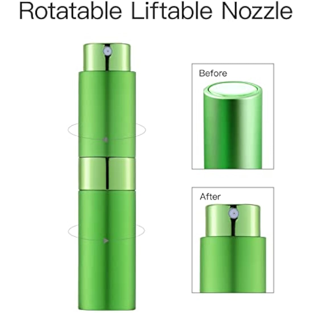 Toureal 8ml Travel Perfume Atomiser Refillable - Mini Aftershave Spray Bottle - Small Glass Fragrance Atomizer for Women - Portable Empty Cologne Refill Pump Dispenser for Men Green