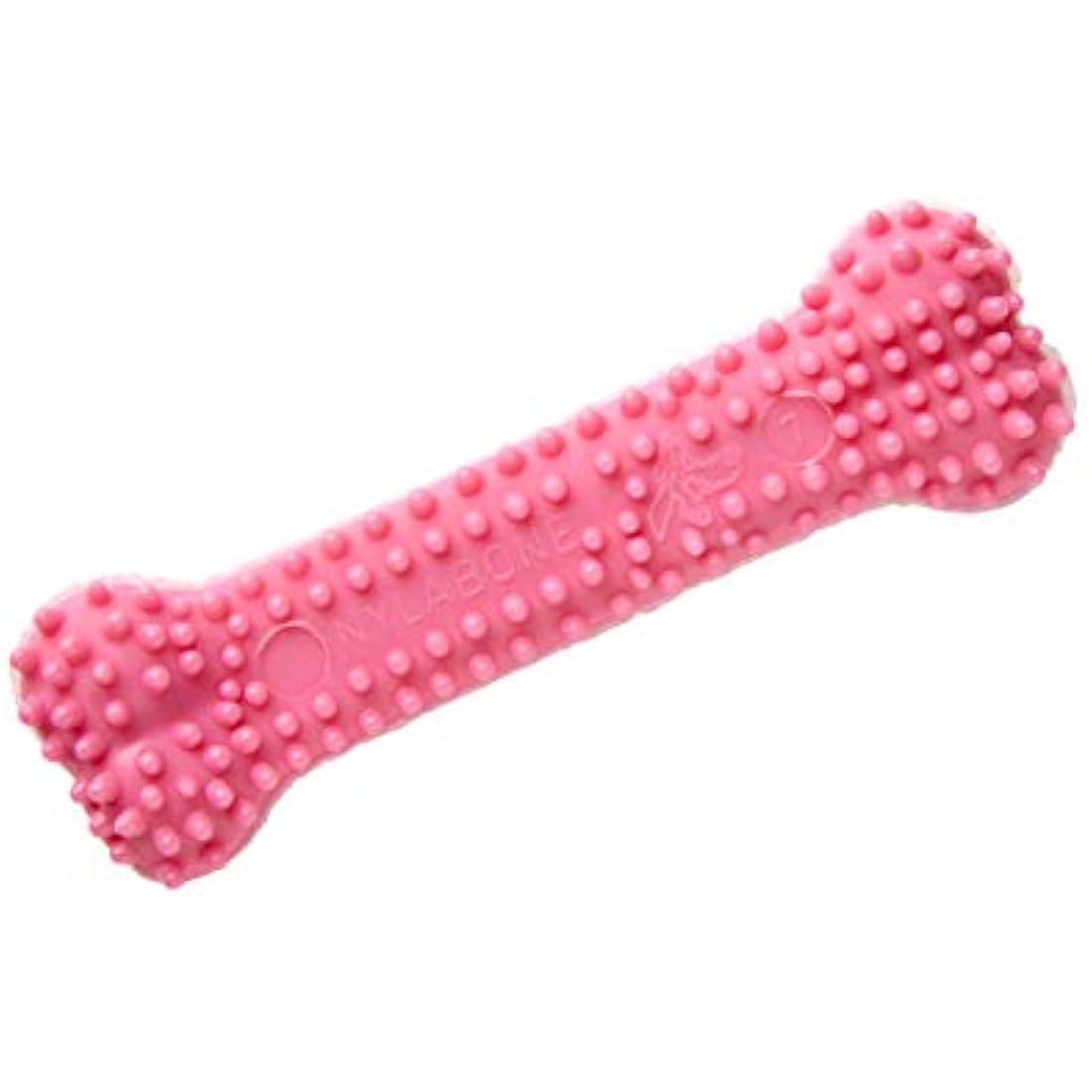 Nylabone Gentle Puppy Teething Dental Chew Toy Bone with Nubs & Ridges, Chicken Flavour, Pink, XS, for Puppies Up to 7 kg