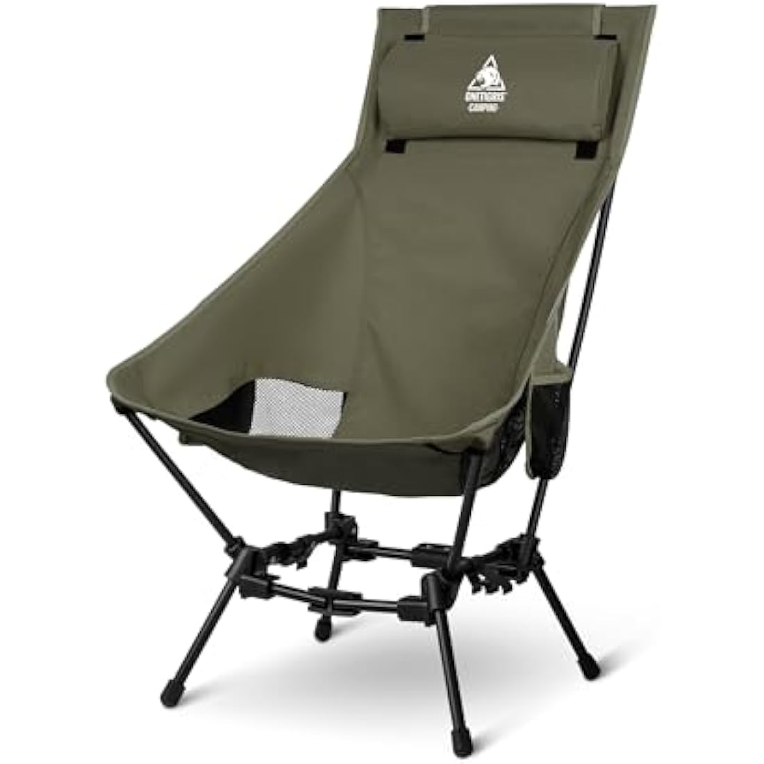 OneTigris Dragonhide Oversized Camping Chair with Pillow Design, Comfortable Widened Seat Folding, 275 lbs Capacity