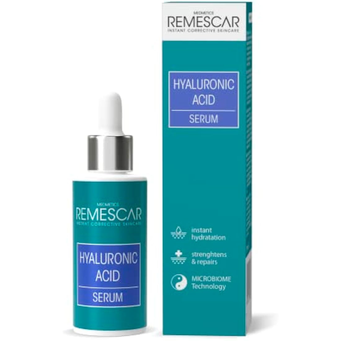 Remescar Hyaluronic Acid Serum for Face 30ml - Intense Moisturising Complex for Skin Hydration for Beautiful & Healthy Skin - Face Serum with Hyaluronic Acid - Reduce Fine Lines & Wrinkles