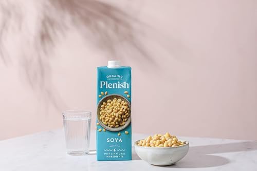 Plenish Organic Unsweetened Soya Milk 1L (pack of 8)