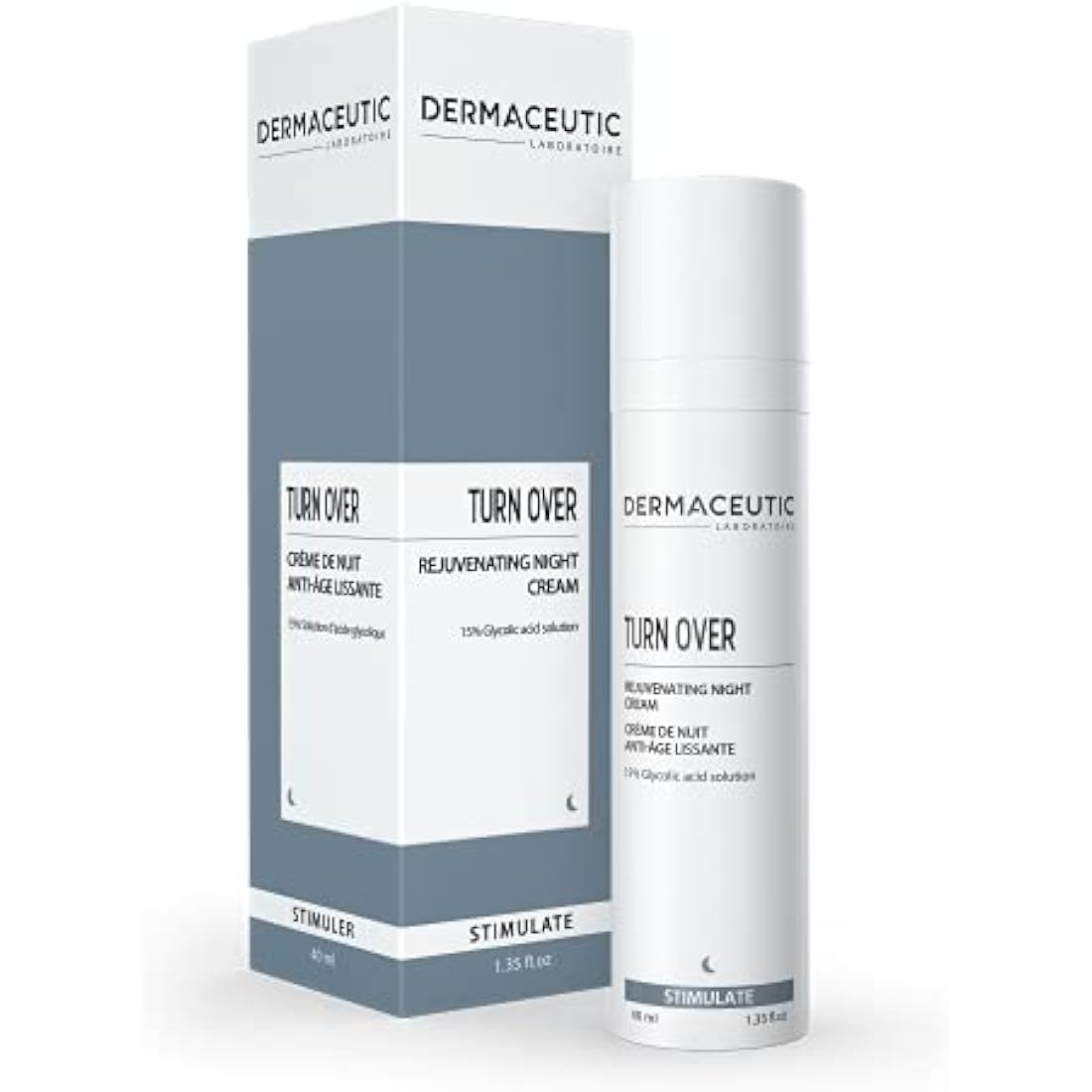 Dermaceutic Turnover - Rejuvenating Night Cream - Anti Aging cream with Glycolic acid - Exfoliating, regenerating and age defense face cream - 40ml