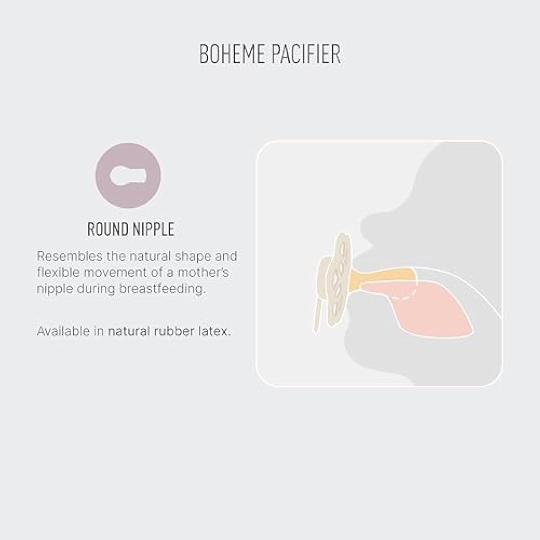 BIBS Boheme Glow in The Dark Soother 2-Pack. BPA Free. Round Nipple Latex, Size 1 (0-6 Months), Blush Glow/Vanilla Glow