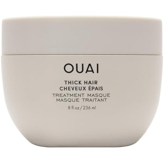 OUAI Thick Hair Treatment Masque - Almond Oil, Olive Oil & Hydrolyzed Keratin to Repair & Restore Damaged Hair - Softens, Smooths & Strengthens - Phthalate & Paraben Free Hair Masque - 236ml