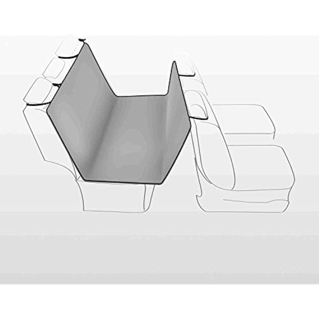 Trixie 1313 Protective Car Blanket, 1.45 × 1.60 m, Light Grey/ Black