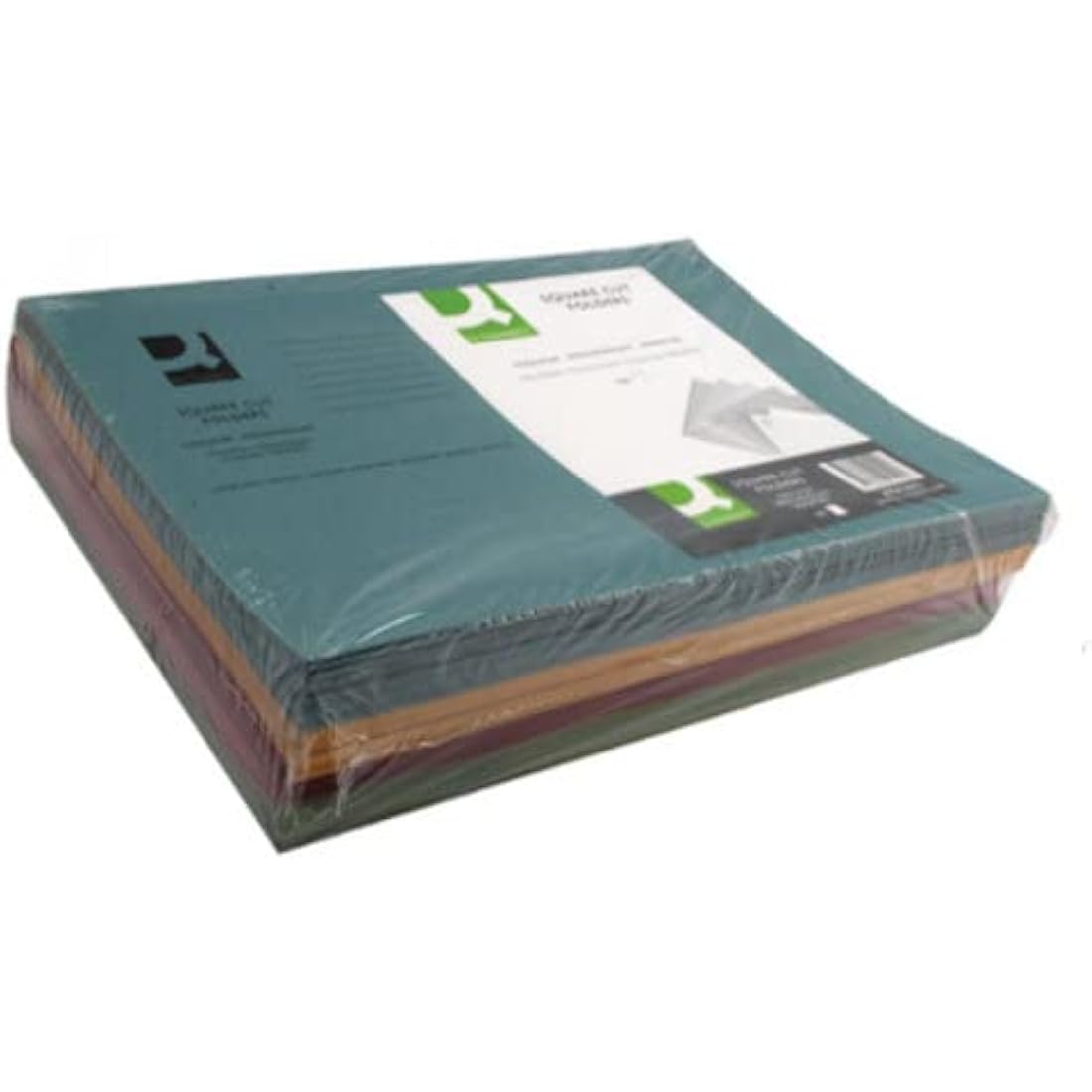Q-Connect Square Cut Folder Lightweight 180gsm Foolscap Green (Pack of 100)