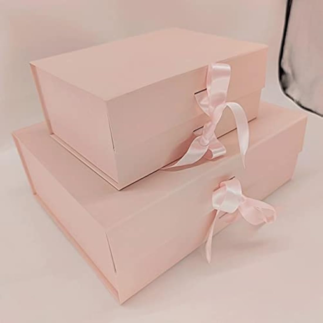Pale Pink Gift Box, 23.5 x17 x10 cm Gift Box with Magnetic Lids and Silk Ribbon Specially Designed for Present Birthdays, Holidays, Anniversaries Gift Packaging