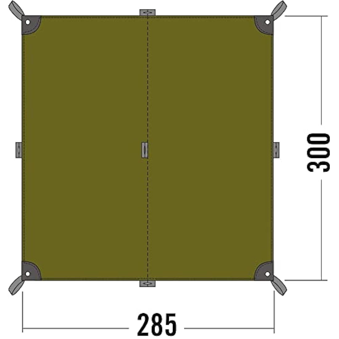 Tatonka Tarp 2 (285 x 300 cm) - Lightweight, Tear-Resistant, Waterproof - With Taped Seams, Eyelets, Flap Loops and Reinforced Corner Points - Protects Against Sun, Wind and Rain - Olive Green