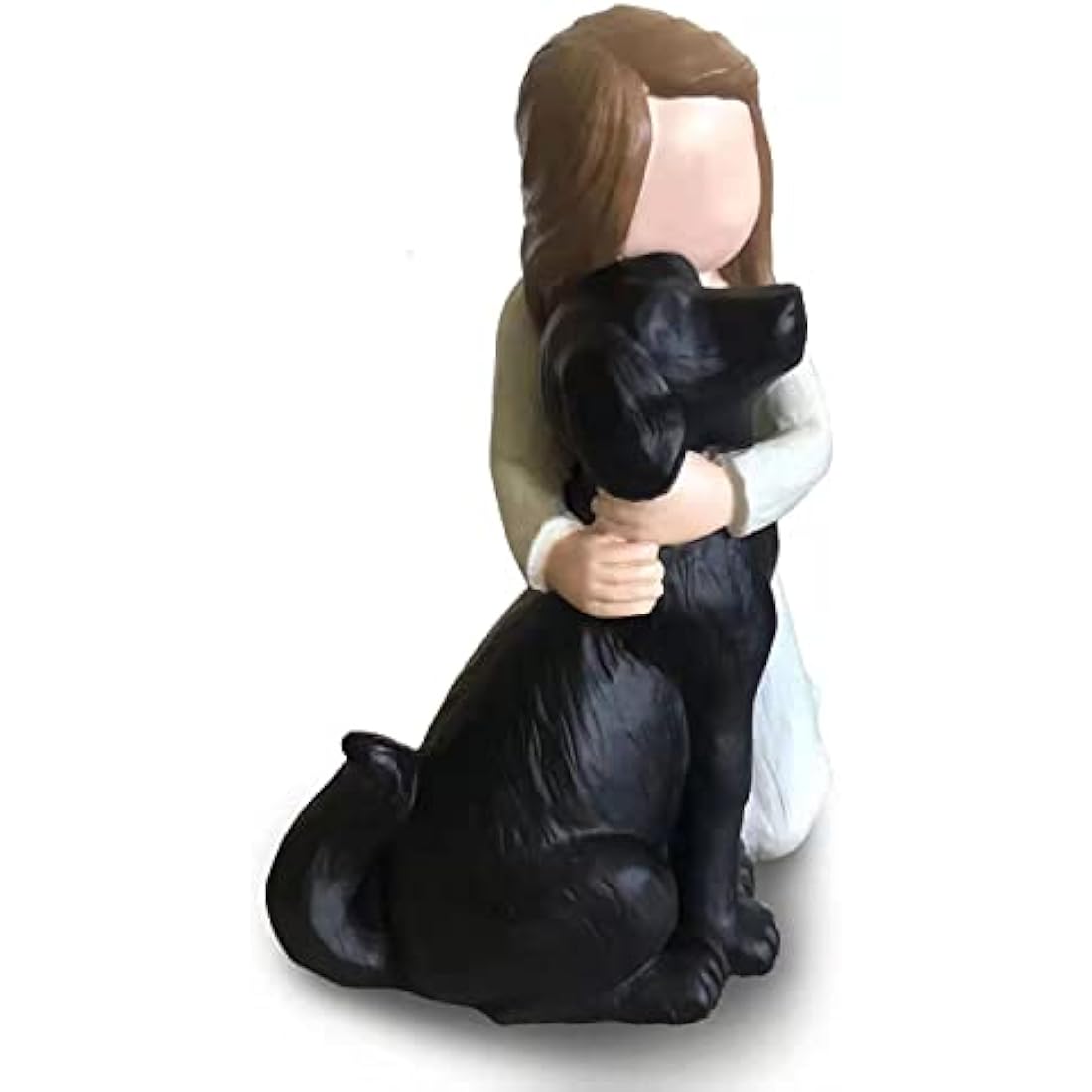 Carracci Black Dog Angel Figurines, Angel Dog Friendship Memorials, Sculpted Hand-Painted Figures for Dog Lovers