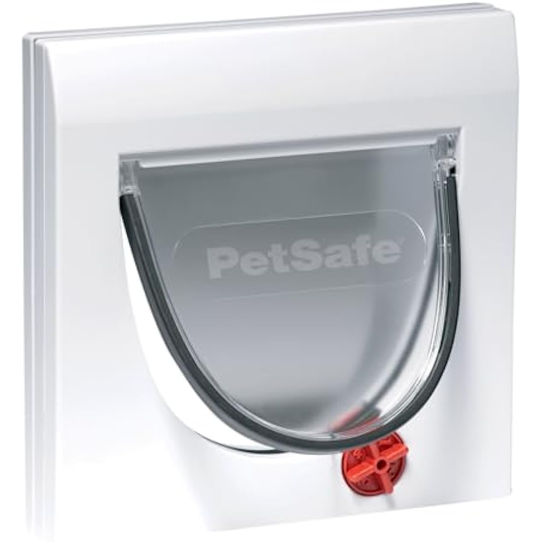 PetSafe Staywell Classic Manual 4-Way Locking Cat Flap – Cat door with 4 programmed locking settings, White, Tunnel included