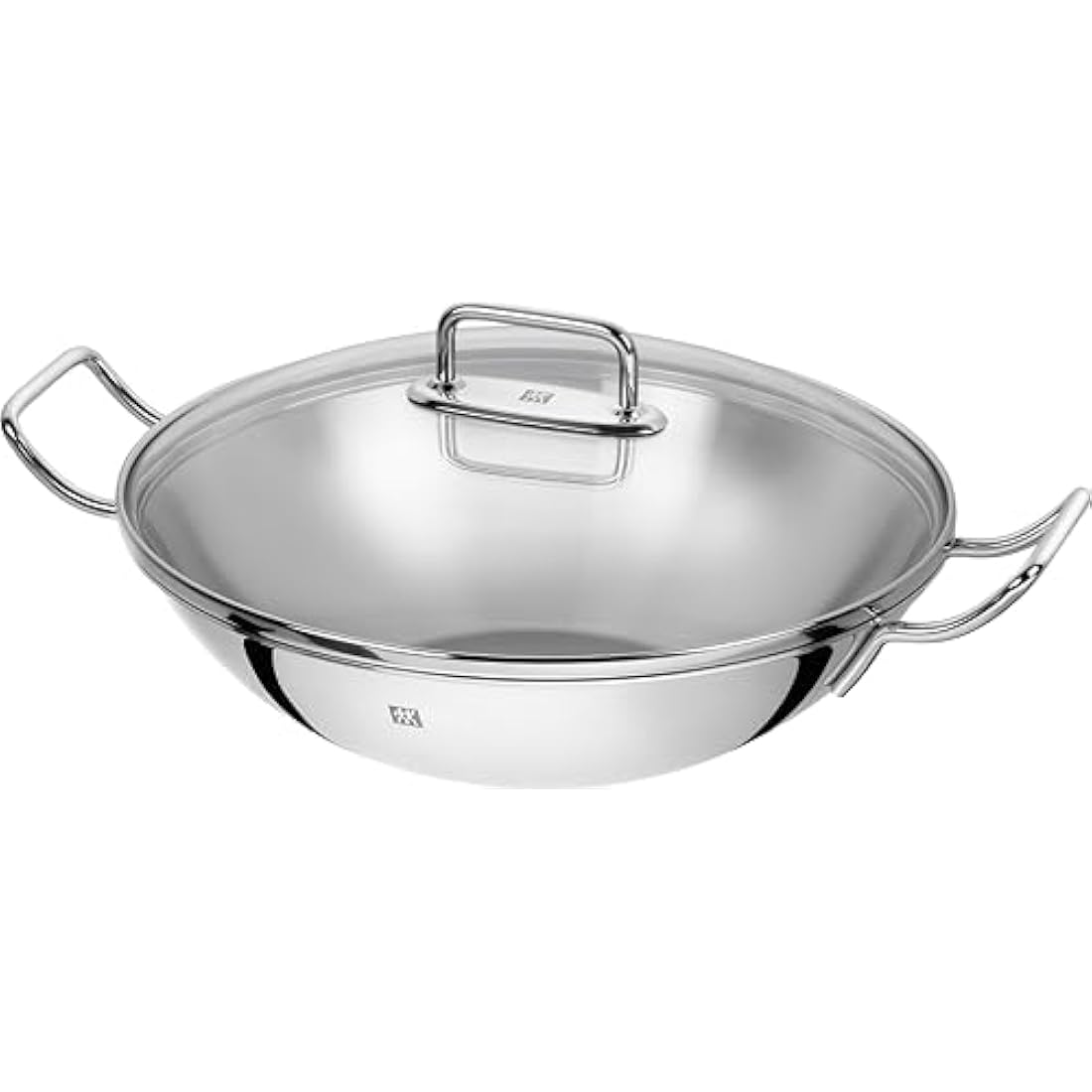 ZWILLING Wok, Incl. Glass Lid and Removable Grid Insert, Suitable for Induction, Ø 32 cm, Stainless Steel, Plus, Silver, 8L, Pack of 1