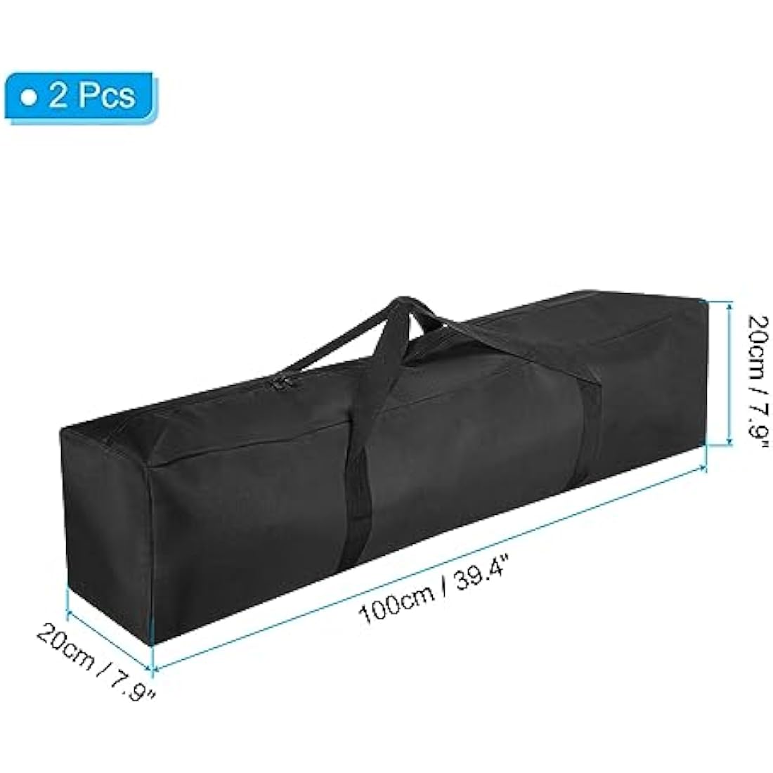 PATIKIL 39 Inch Camp Chair Replacement Bag 2 Pack - Nylon Folding Chair Carry Bags With Zippered Shoulder Strap for Beach, Camping, Travel - Black