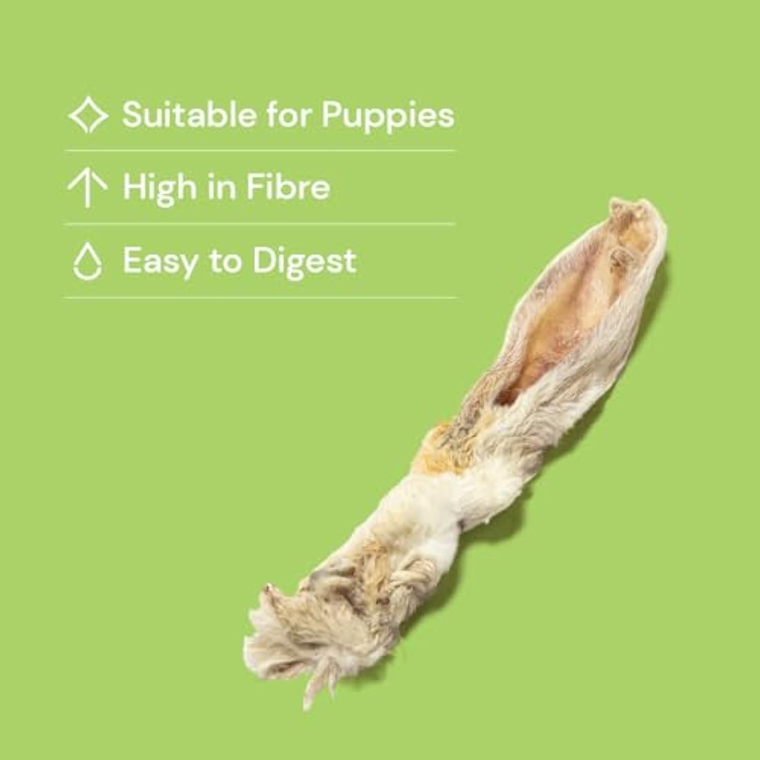 Natural Treats Air Dried Hairy Rabbit Ears (1kg) Low Fat Dental Chew Dog Treats