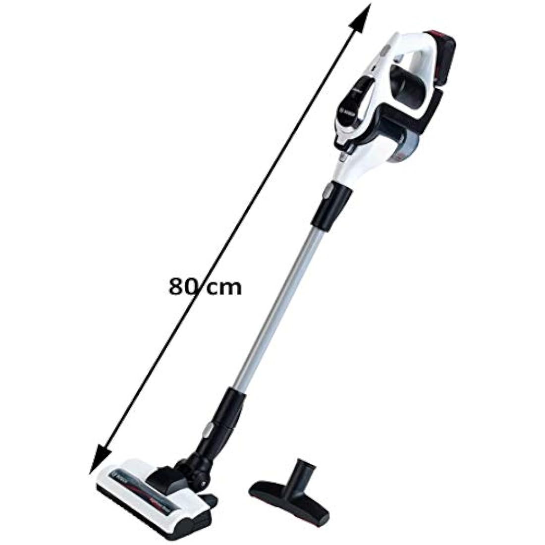 Theo Klein 6812 Bosch Unlimited Vacuum Cleaner I Battery-Powered Vacuum Cleaner with Suction and Sound Function I Dimensions: 16 cm x 16 cm x 80 cm I Toy for Children Aged 3 Years and Up
