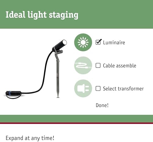 Paulmann 94156 Outdoor Plug & Shine Spotlight Plantini ext. Set 3000K 3x2.5W 24V 40° Anthracite alu, Aluminium, Integriert, 7.5 W, 2.1 x 7.7 x 22.3 cm
