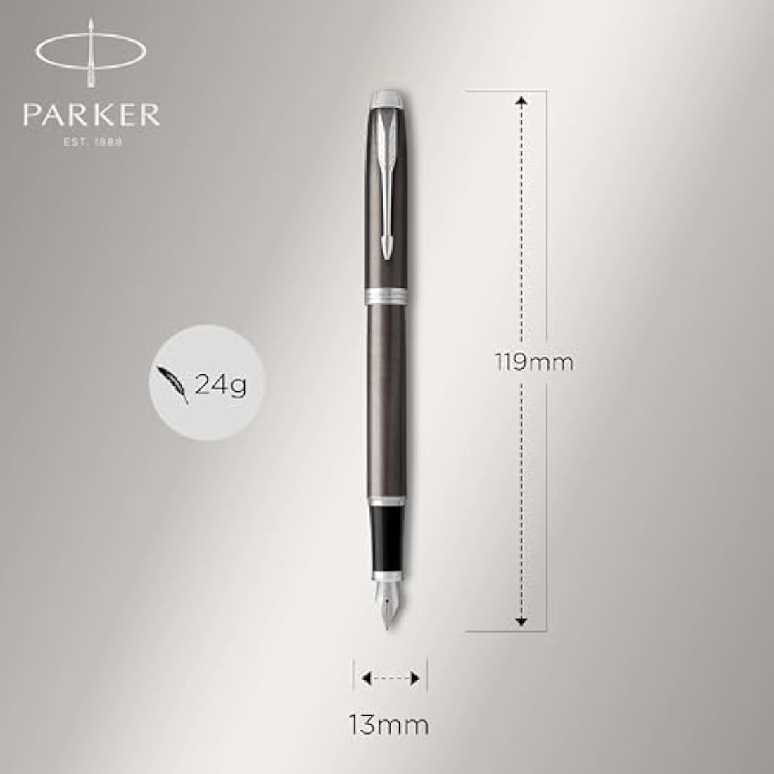 Parker IM Fountain Pen | Dark Espresso | Medium Nib with Blue Ink Refill | Gift Box