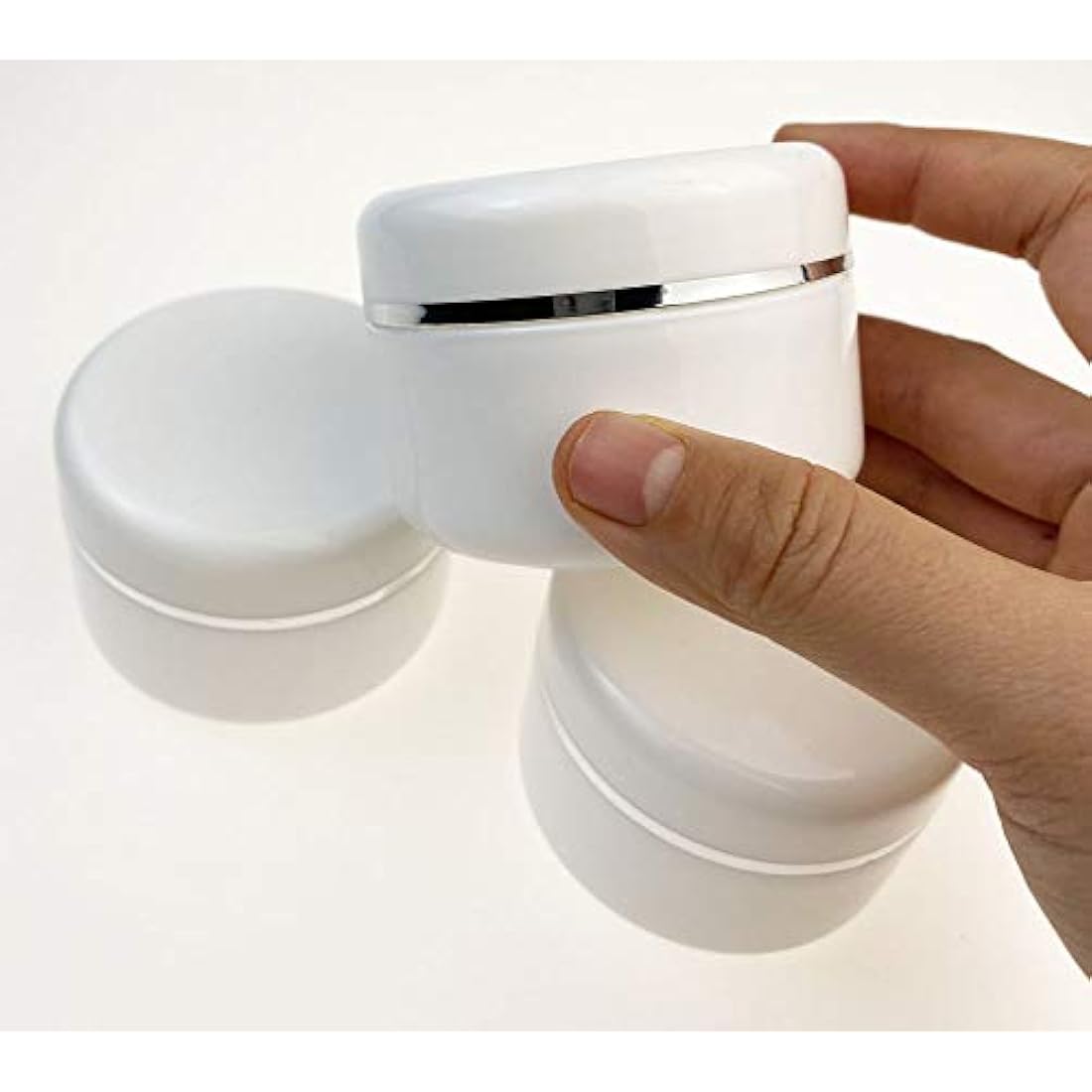 100ML White Plastic Cosmetic Jars Slime Jars Storage Cosmetic Containers Pots Jars with Screw on Lids and Liners for Lotions Creams and Body Scrub- 6 Pack
