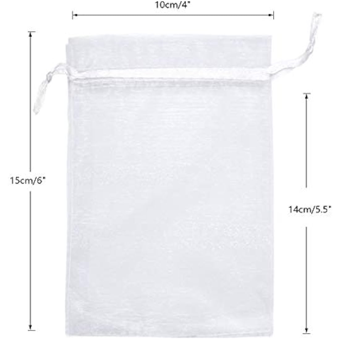 G2PLUS White Organza Gift Pouches, 10x15 CM Medium Organza Favour Bags, 100 PCS Wedding Jewelry Bags, Clear Mesh Pouches Perfect for Wedding, Christmas, Birthday, Anniversary