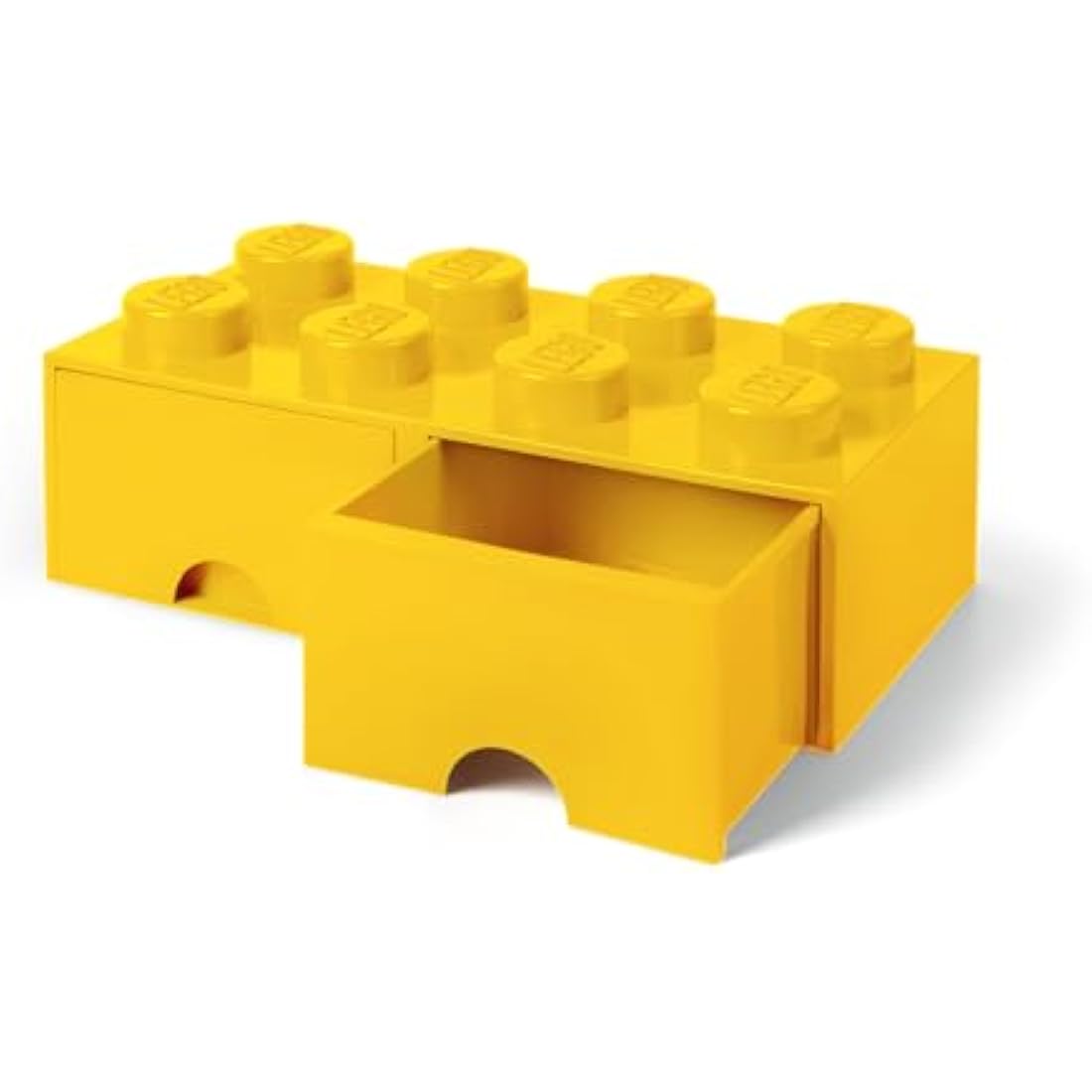 LEGO Brick with 8 Knobs and 2 Drawers YELLOW - Storage Box for LEGO, Toys, Desk Drawers, and Office Supplies, Stackable Storage Box, Home Decoration