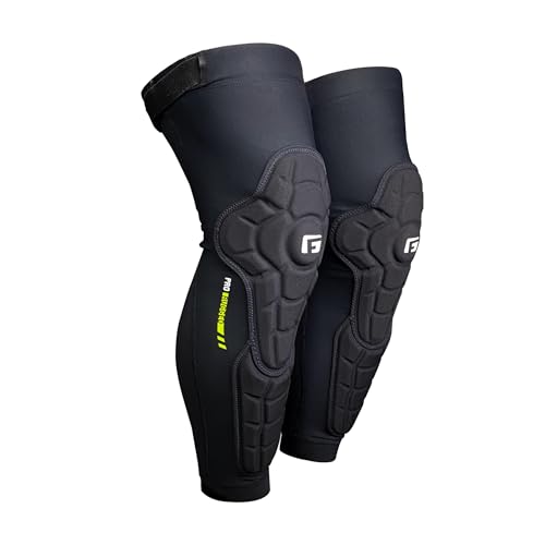 G-Form Pro-Rugged 2 Knee-Shin Guard - Knee Protection for Biking, Skating & Snow Sports - Protective Knee & Shin Guards for Sports - Padded Compression Knee & Shin Guards - Black, Adult X-Small