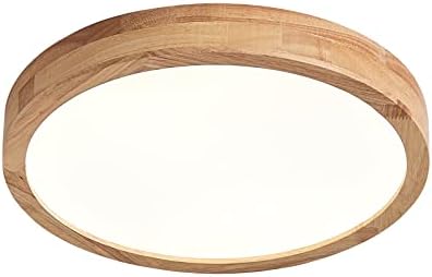 Schindora Wooden LED Ceiling Light,20W Cool White 6000K 1600 LM,Round Wood Ceiling Lights Ø30cm for Lounge Living Room Kitchen Dining Room Hallway Home Office Children's Room