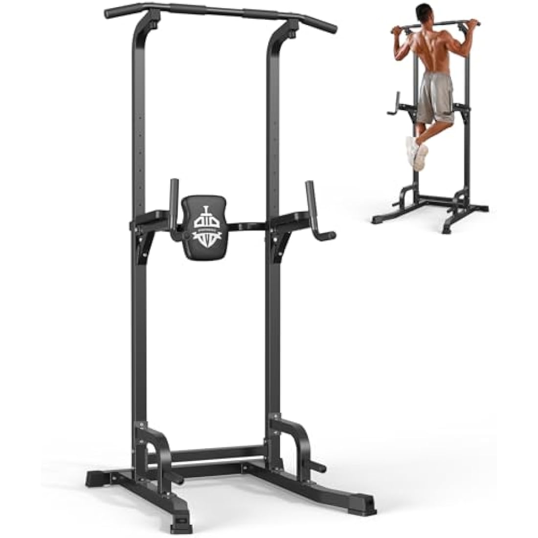 Sportsroyals Pull up Bar, Multi-Function Power Tower Dip Station with Upgraded Adjustable Foot Cover Equipment for Home Gym,400LBS