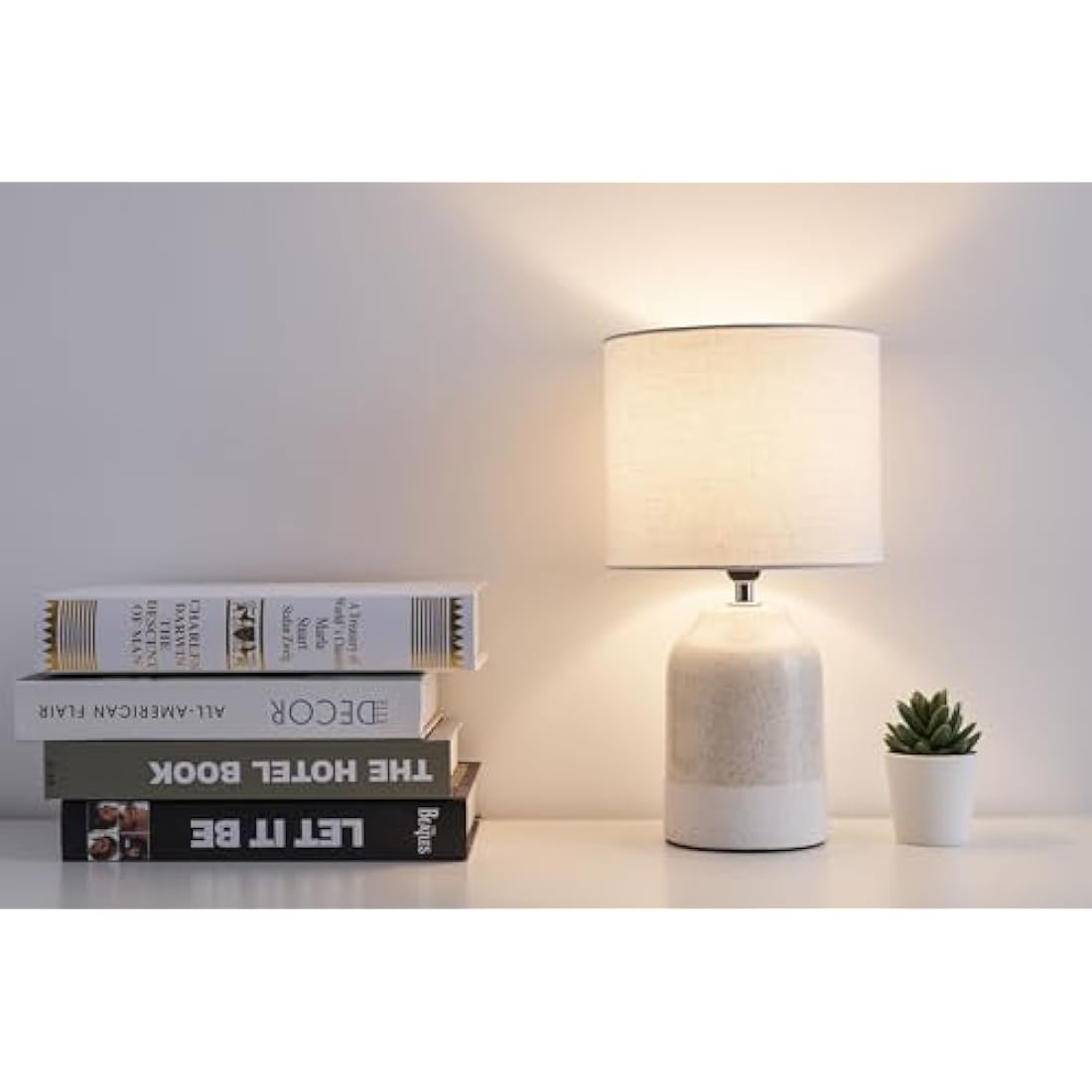 Pauleen 48022 Sandy Glow max. 20W for E14 Bedside Table luminaire Beige White 230V Ceramic/Fabric Without lamp