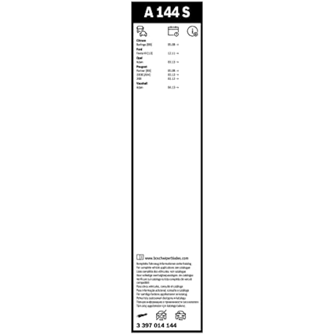 Bosch Wiper Blade Aerotwin A144S, Length: 650 mm/400 mm − Set of Front Wiper Blades
