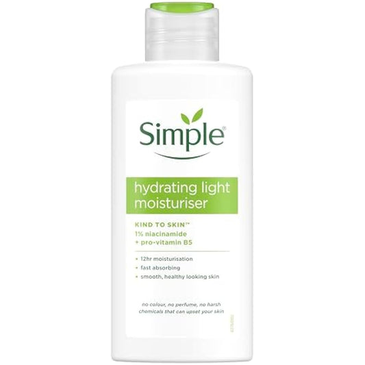 Simple Kind to Skin Hydrating Light Moisturiser Skin Care Product with Pro-Vitamins B5 and E for 12-Hour Moisturisation 125 ml