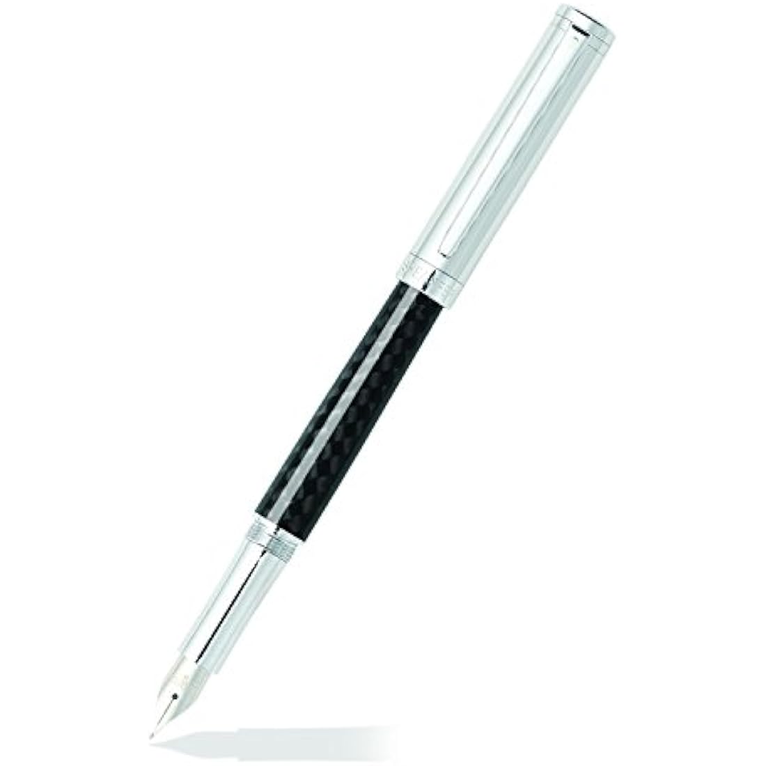 Sheaffer Intensity Carbon Fibre Barrel Chrome Cap/Plate Trim Fountain Pen with Medium Nib