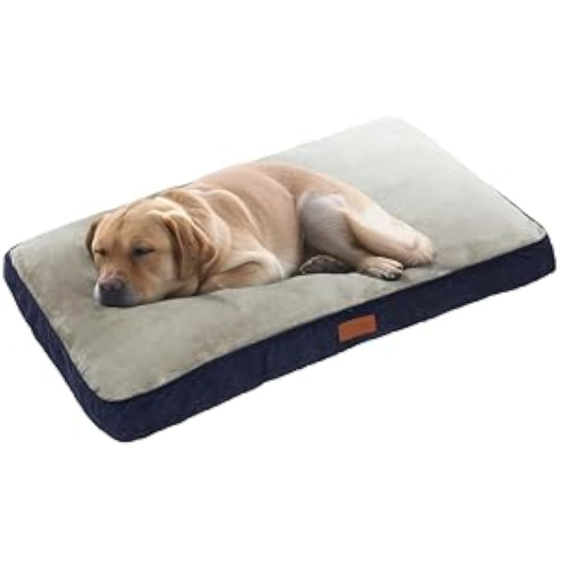 Ellie-Bo XL Dog Bed for 42-inch Dog Cage/Crate - Blue Corduroy/Grey FauxFur