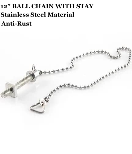 E2trade Replacement Chrome 18" Sink Basin Bath Ball Plug Chain and Stay S Hook Ends