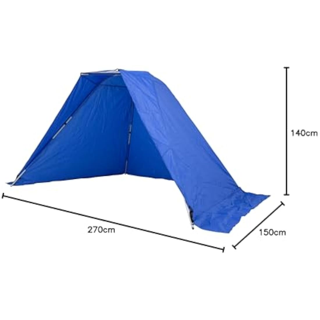 Shakespeare SALT Beach Shelter Clear Top, Tent, Shelters, Sea - Surfcasting Fishing, Unisex, Blue, 140150x270cm
