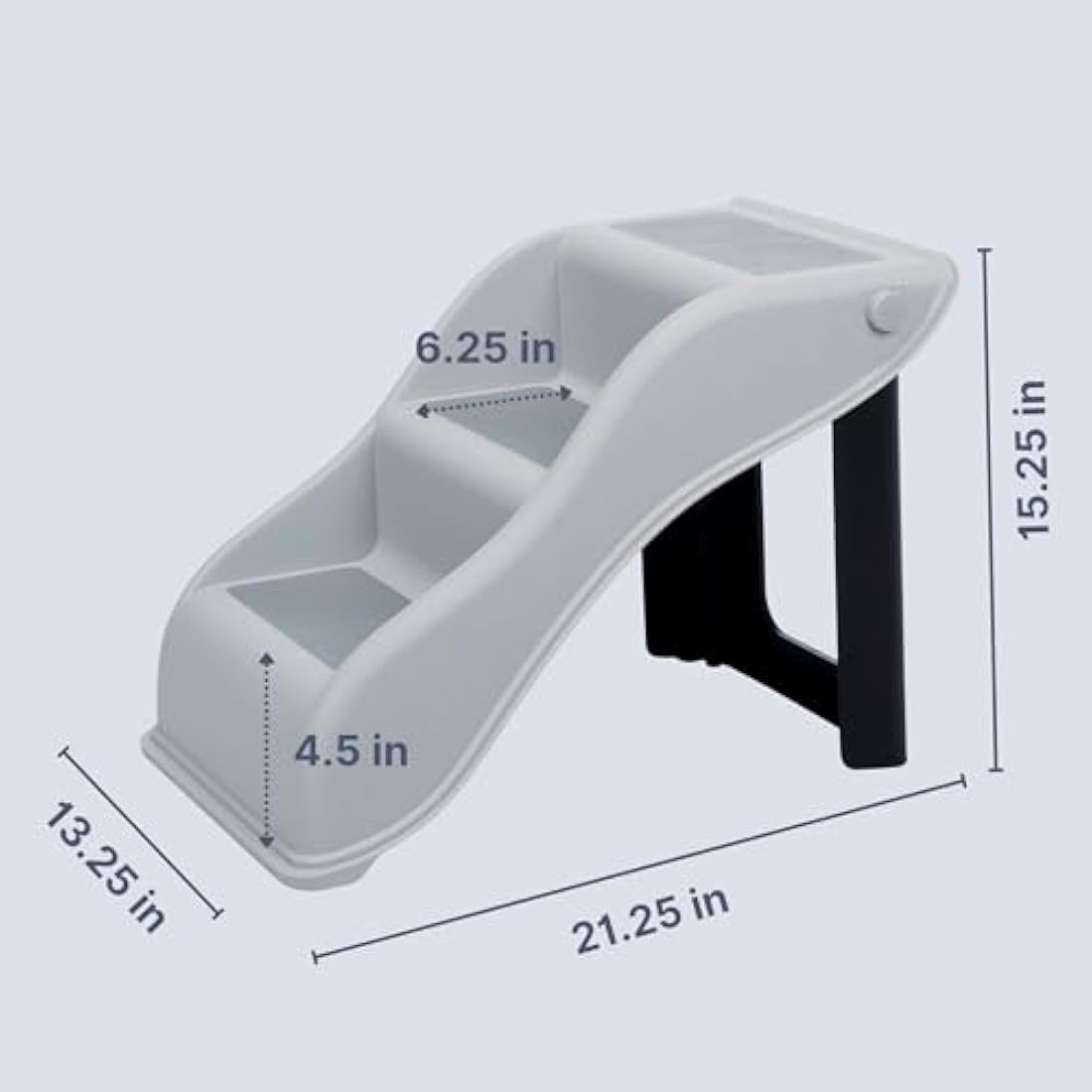 TRIXIE 3 Step Pet Stairs, Lightweight, Easy to Store, Non-Slip Treads, Grey