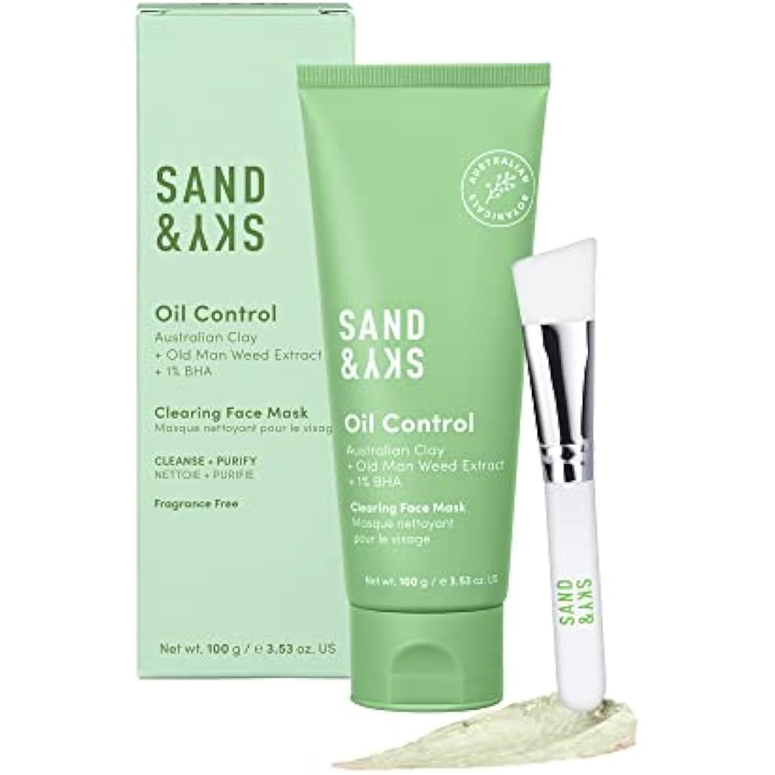 Sand & Sky Oil Control Blemish Clearing Clay Face Mask with Salicylic Acid & Niacinamide - Blemish Fighting Mask, Minimizes Redness, Tightens Pores