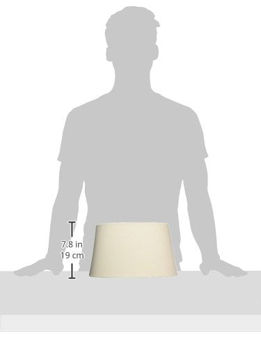 Royal Designs Shallow Oval Hardback Lamp Shade, Linen Eggshell, 10 x 12 x 7