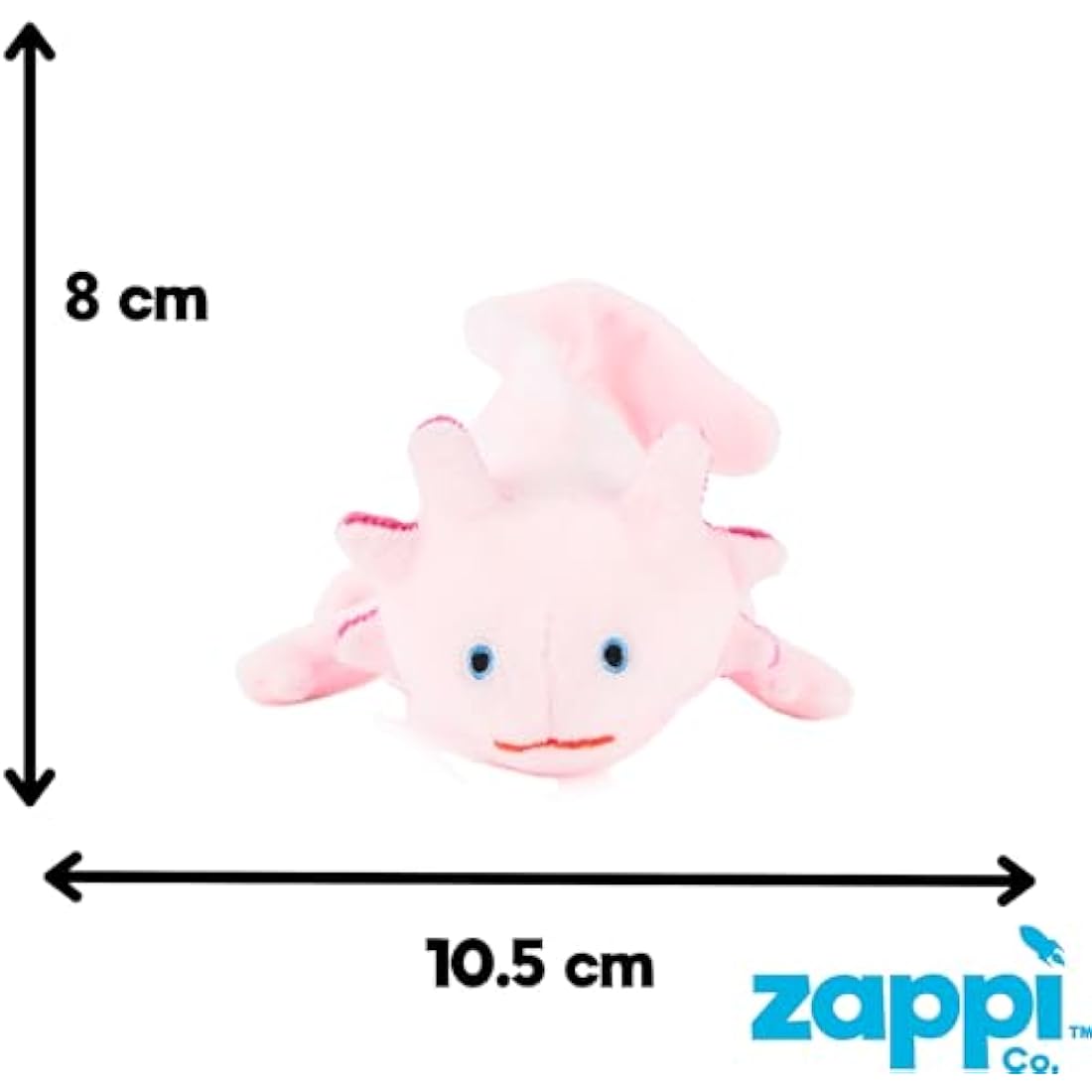 Zappi Co 100% Recycled Plush Axolotl Toy (22cm Length) Stuffed Soft Cuddly Eco Friendly animals Collection For New Born Child First kid