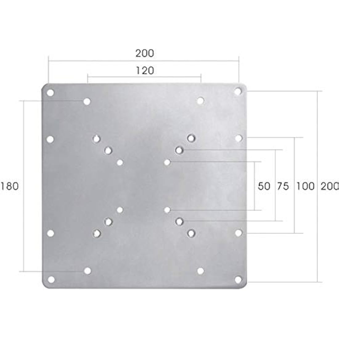 Newstar FPMA-VESA200 VESA Conversion Plate from VESA 75x75mm & 100x100mm to 100x200mm & 200x200mm - Silver