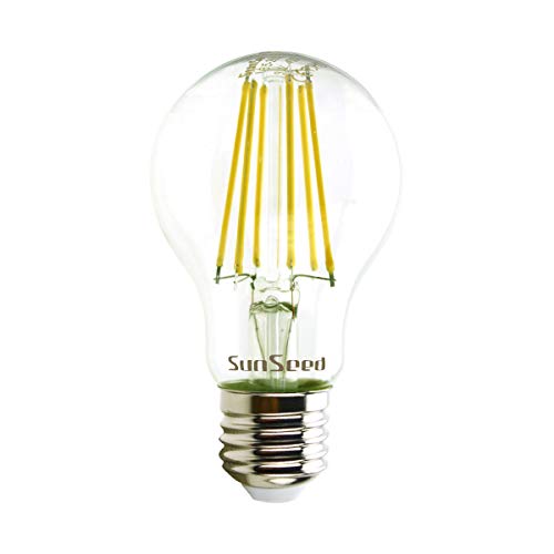 SUNSEED 10 X E27 9W (Equivalent to 83W) Filament LED GLS Light Bulb A60 Neutral White 4000K