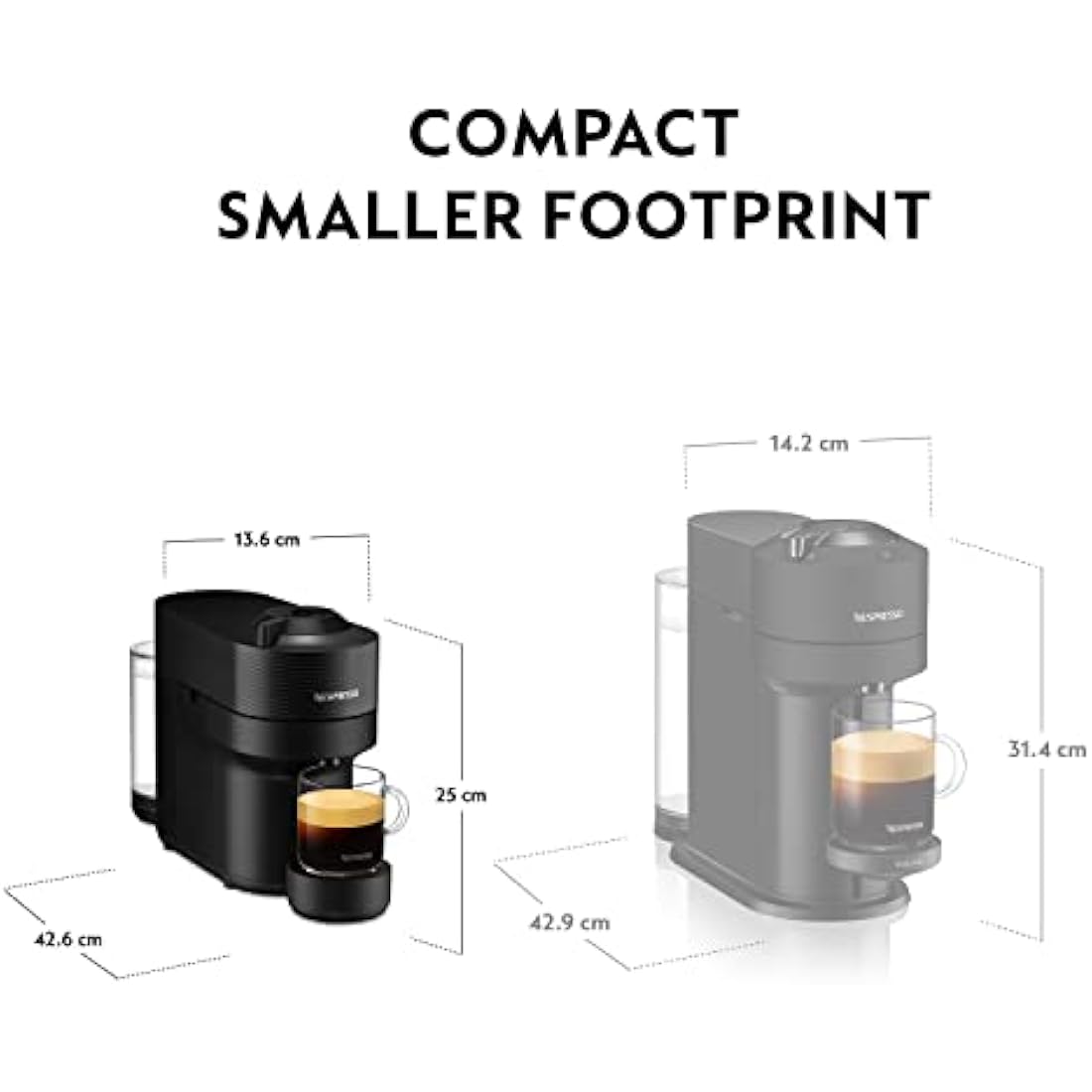 Nespresso Vertuo Pop Barista Coffee Machine Bundle by De'Longhi, Compact Footprint, Starter Kit Includes Coffee Capsules, Mugs, Milk Frother And Spoons, ENV90.B+Caps