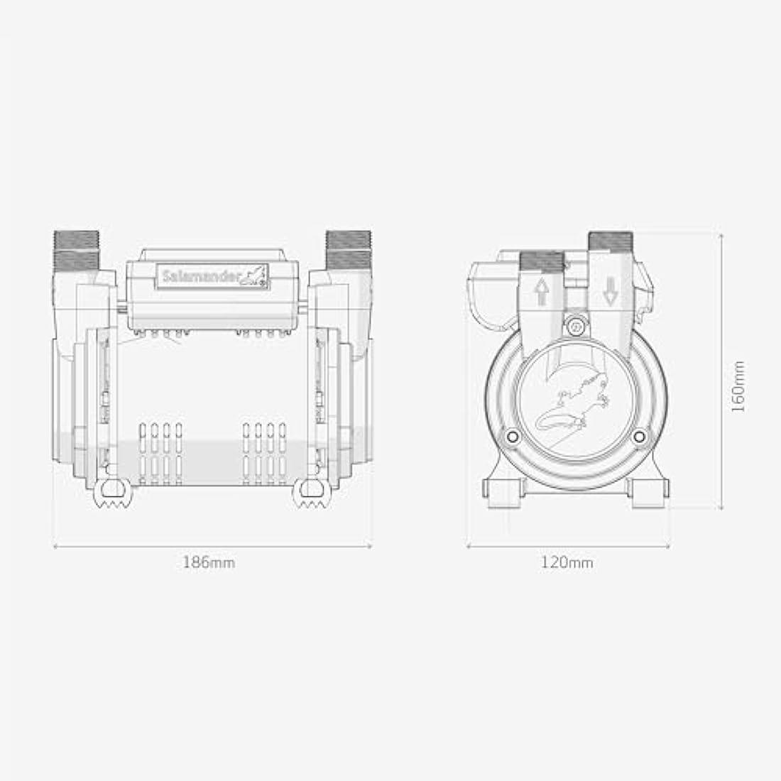Salamander Pumps - CT Force 15PT Brass Impeller Pump - 1.5 Bar Pressure - Twin End - Suitable for Positive, Gravity Fed Systems Only - 5 Year Warranty